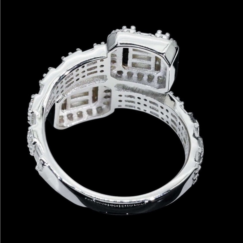 Elegant Silver Double Square Ring - image 2